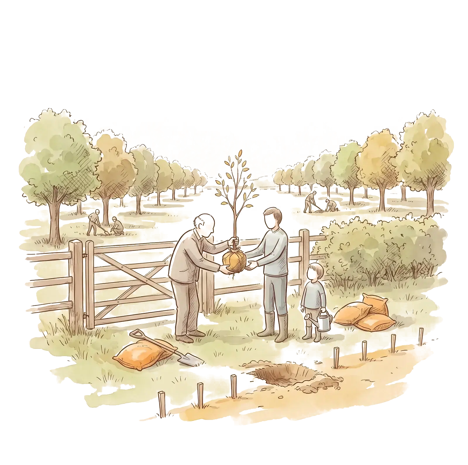Oude laanbomen op een landgoed, doorgegeven van generatie op generatie